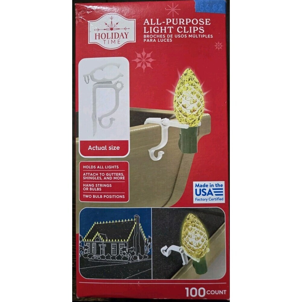 Lot of 6 Holiday Time All-Purpose Light Clips, 100 Count Each - Picture 1 of 4